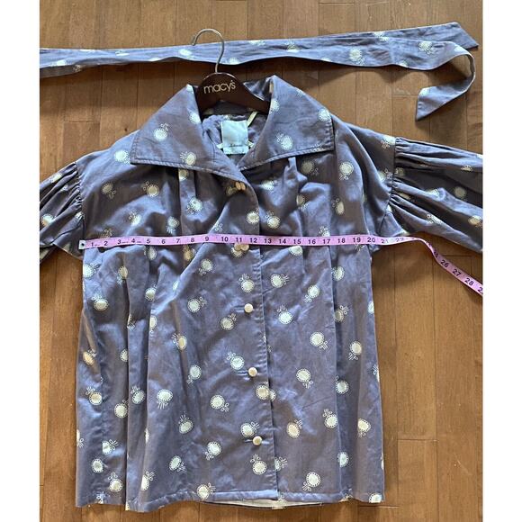 ELEVENSES Kimono Women's Medium Anthropologie Jacket Lila Dotted Trench Jacket - Picture 10 of 10